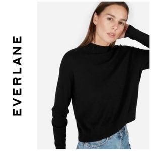 The Cashmere Crop Mockneck Sweater,  Black